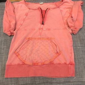 FP peach short sleeve sweatshirt